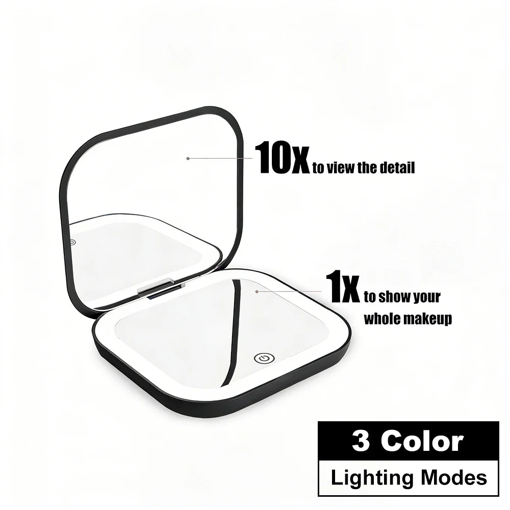 Dein Beauty-Helfer für unterwegs - LED Schminkspiegel mit Doppel-Zoom